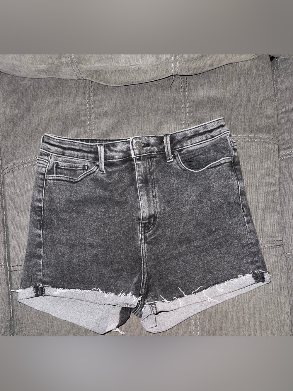 Women's Black Washed Denim Cutoff Shorts
